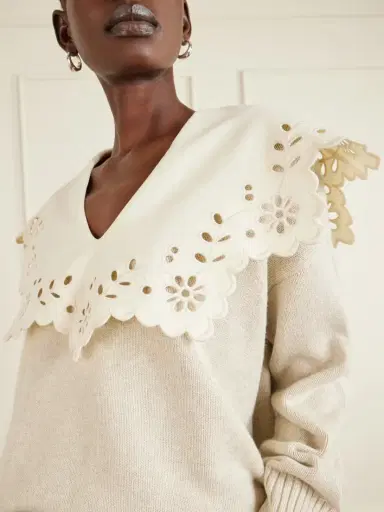 Altuzarra Toro Broderie Anglaise-trimmed Wool Sweater | Thumbnail 5 Altuzarra Toro Broderie Anglaise-trimmed Wool Sweater | Thumbnail 5