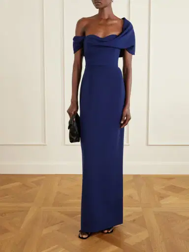 Carolina Herrera Draped Off-the-shoulder Crepe Gown | Thumbnail 2 Carolina Herrera Draped Off-the-shoulder Crepe Gown | Thumbnail 2