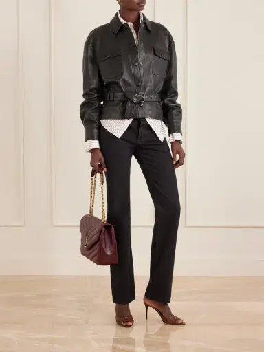 Saint Laurent Belted Leather Jacket | Thumbnail 2 Saint Laurent Belted Leather Jacket | Thumbnail 2