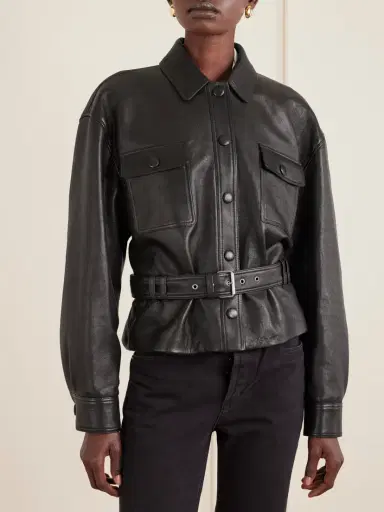Saint Laurent Belted Leather Jacket | Thumbnail 3 Saint Laurent Belted Leather Jacket | Thumbnail 3