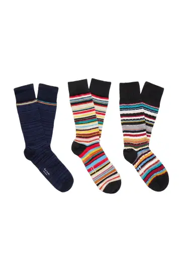 Paul Smith Three-Pack Cotton Socks - Men | Thumbnail 1 Paul Smith Three-Pack Cotton Socks - Men | Thumbnail 1