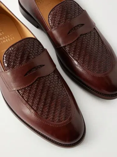 Brunello Cucinelli Woven Leather Penny Loafers - Men | Thumbnail 5 Brunello Cucinelli Woven Leather Penny Loafers - Men | Thumbnail 5