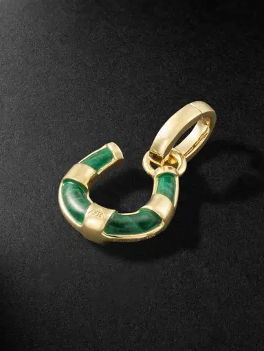 Foundrae Protection Horseshoe Miniature 18-Karat Gold Malachite Pendant - Men | Thumbnail 4 Foundrae Protection Horseshoe Miniature 18-Karat Gold Malachite Pendant - Men | Thumbnail 4