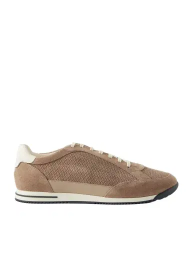 Brunello Cucinelli Leather-Trimmed Suede Sneakers - Men | Thumbnail 1 Brunello Cucinelli Leather-Trimmed Suede Sneakers - Men | Thumbnail 1