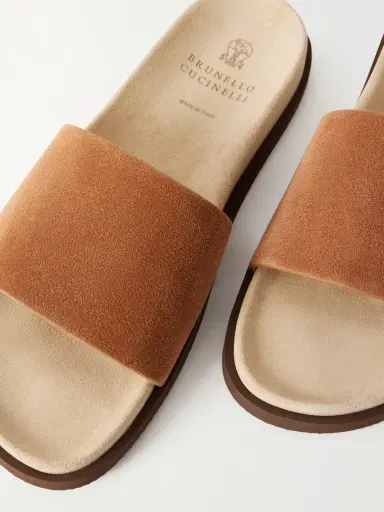 Brunello Cucinelli Suede Slides - Men | Thumbnail 4 Brunello Cucinelli Suede Slides - Men | Thumbnail 4