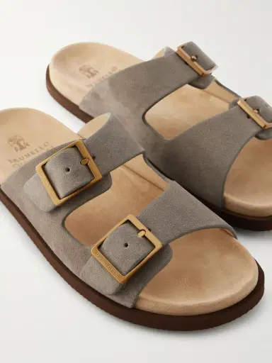 Brunello Cucinelli Buckled Suede Sandals - Men | Thumbnail 4 Brunello Cucinelli Buckled Suede Sandals - Men | Thumbnail 4