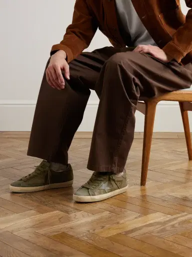 Golden Goose Super-Star Distressed Suede-Trimmed Full-Grain Leather Sneakers - Men | Thumbnail 2 Golden Goose Super-Star Distressed Suede-Trimmed Full-Grain Leather Sneakers - Men | Thumbnail 2