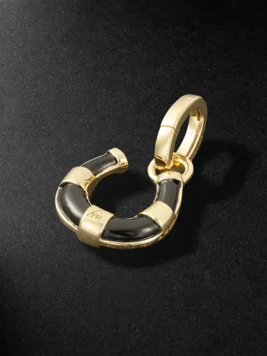 Foundrae Protection Horseshoe Miniature 18-Karat Gold Onyx Pendant - Men | Thumbnail 4 Foundrae Protection Horseshoe Miniature 18-Karat Gold Onyx Pendant - Men | Thumbnail 4