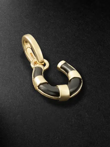 Foundrae Protection Horseshoe Miniature 18-Karat Gold Onyx Pendant - Men | Thumbnail 1 Foundrae Protection Horseshoe Miniature 18-Karat Gold Onyx Pendant - Men | Thumbnail 1