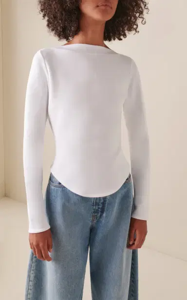 Alaïa Tailored Cotton-Blend Top | Thumbnail 2 Alaïa Tailored Cotton-Blend Top | Thumbnail 2