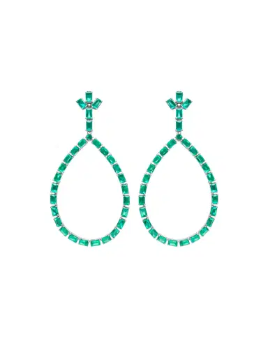 Wish Fine Jewelry 13.04ct Emerald 18K Gold Statement Earrings | Thumbnail 1 Wish Fine Jewelry 13.04ct Emerald 18K Gold Statement Earrings | Thumbnail 1