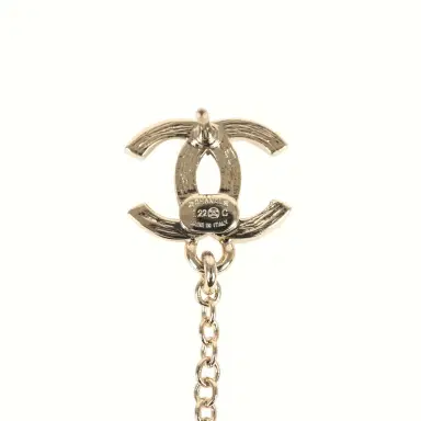 Chanel Chanel Crystal CC Dangle & Chain Link Ear Cuff Earrings Light Gold Tone Hardware | Thumbnail 6 Chanel Chanel Crystal CC Dangle & Chain Link Ear Cuff Earrings Light Gold Tone Hardware | Thumbnail 6