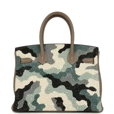 HERMÈS Custom "Camouflage" Swarovski Crystal Hermes Birkin 30 Etoupe Togo Gold Hardware | Thumbnail 4 HERMÈS Custom "Camouflage" Swarovski Crystal Hermes Birkin 30 Etoupe Togo Gold Hardware | Thumbnail 4