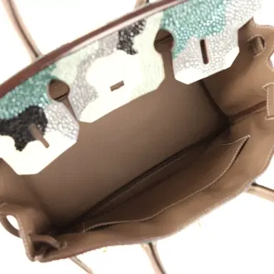 HERMÈS Custom "Camouflage" Swarovski Crystal Hermes Birkin 30 Etoupe Togo Gold Hardware | Thumbnail 8 HERMÈS Custom "Camouflage" Swarovski Crystal Hermes Birkin 30 Etoupe Togo Gold Hardware | Thumbnail 8