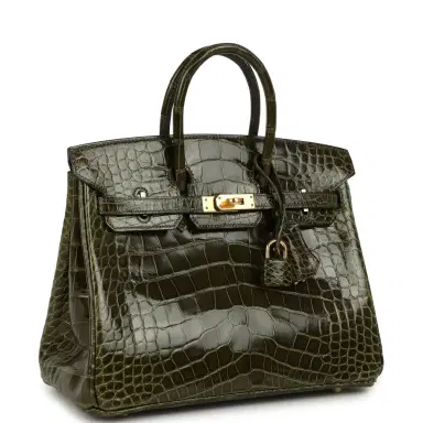 HERMÈS Hermes Birkin 25 Vert Veronese Shiny Alligator Gold Hardware | Thumbnail 2 HERMÈS Hermes Birkin 25 Vert Veronese Shiny Alligator Gold Hardware | Thumbnail 2