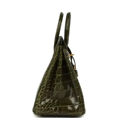 HERMÈS Hermes Birkin 25 Vert Veronese Shiny Alligator Gold Hardware | Thumbnail 3 HERMÈS Hermes Birkin 25 Vert Veronese Shiny Alligator Gold Hardware | Thumbnail 3