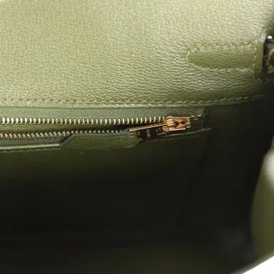 HERMÈS Hermes Birkin 25 Vert Veronese Shiny Alligator Gold Hardware | Thumbnail 9 HERMÈS Hermes Birkin 25 Vert Veronese Shiny Alligator Gold Hardware | Thumbnail 9
