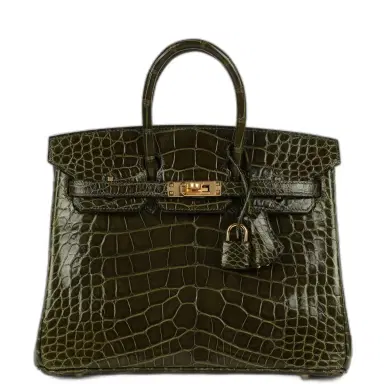 HERMÈS Hermes Birkin 25 Vert Veronese Shiny Alligator Gold Hardware | Thumbnail 1 HERMÈS Hermes Birkin 25 Vert Veronese Shiny Alligator Gold Hardware | Thumbnail 1