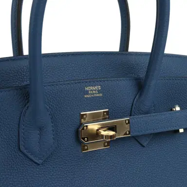 HERMÈS Hermes Birkin 30 Bleu Tie Togo Permabrass Hardware | Thumbnail 7 HERMÈS Hermes Birkin 30 Bleu Tie Togo Permabrass Hardware | Thumbnail 7
