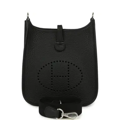 HERMÈS Hermes Evelyne TPM Black Clemence Palladium Hardware | Thumbnail 1 HERMÈS Hermes Evelyne TPM Black Clemence Palladium Hardware | Thumbnail 1