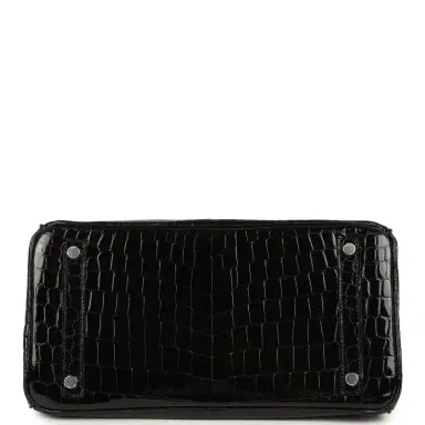 HERMÈS Pre-owned Hermes Birkin 30 Black Shiny Crocodile Niloticus Palladium Hardware | Thumbnail 6 HERMÈS Pre-owned Hermes Birkin 30 Black Shiny Crocodile Niloticus Palladium Hardware | Thumbnail 6