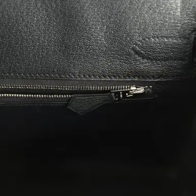 HERMÈS Pre-owned Hermes Birkin 30 Black Shiny Crocodile Niloticus Palladium Hardware | Thumbnail 9 HERMÈS Pre-owned Hermes Birkin 30 Black Shiny Crocodile Niloticus Palladium Hardware | Thumbnail 9