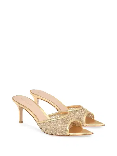 Gianvito Rossi Nikki Woven Metallic Mules | Thumbnail 2 Gianvito Rossi Nikki Woven Metallic Mules | Thumbnail 2