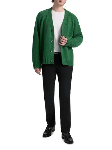 The Elder Statesman Men's Oak Cashmere Cardigan | Thumbnail 2 The Elder Statesman Men's Oak Cashmere Cardigan | Thumbnail 2