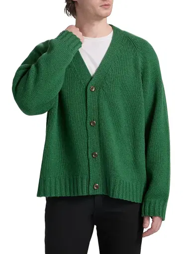 The Elder Statesman Men's Oak Cashmere Cardigan | Thumbnail 3 The Elder Statesman Men's Oak Cashmere Cardigan | Thumbnail 3