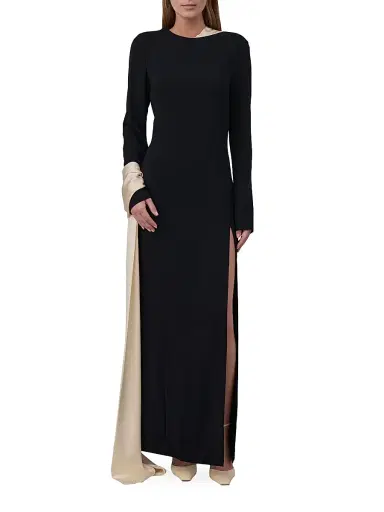 Armarium Women's Dublina Two-Tone Scarf Maxi Dress - Black - Size 8 | Thumbnail 3 Armarium Women's Dublina Two-Tone Scarf Maxi Dress - Black - Size 8 | Thumbnail 3