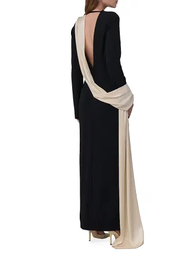 Armarium Women's Dublina Two-Tone Scarf Maxi Dress - Black - Size 8 | Thumbnail 4 Armarium Women's Dublina Two-Tone Scarf Maxi Dress - Black - Size 8 | Thumbnail 4