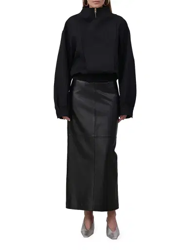 Armarium Women's Jackie Leather Pencil Midi-Skirt - Black | Thumbnail 2 Armarium Women's Jackie Leather Pencil Midi-Skirt - Black | Thumbnail 2