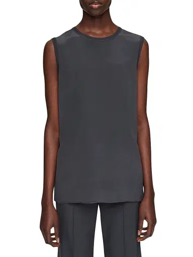 Joseph Women's Bley Silk Crepe Sleeveless Top - Dark Grey | Thumbnail 3 Joseph Women's Bley Silk Crepe Sleeveless Top - Dark Grey | Thumbnail 3