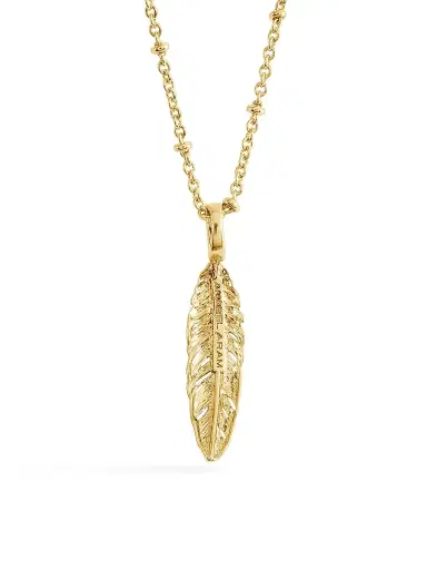 Anabel Aram Women's Feather 18K-Gold-Plated & Cubic Zirconia Pendant Necklace - Gold | Thumbnail 4 Anabel Aram Women's Feather 18K-Gold-Plated & Cubic Zirconia Pendant Necklace - Gold | Thumbnail 4