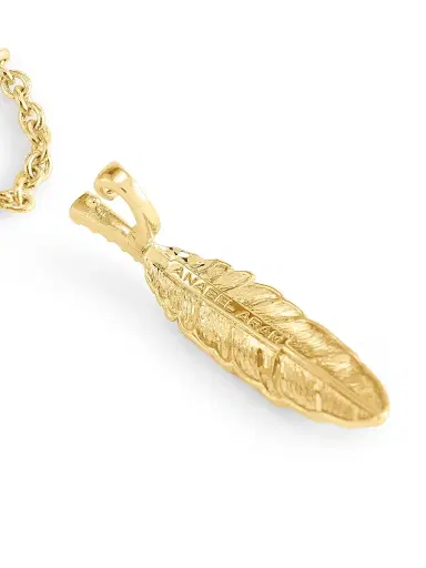 Anabel Aram Women's Feather 18K-Gold-Plated & Cubic Zirconia Pendant Necklace - Gold | Thumbnail 6 Anabel Aram Women's Feather 18K-Gold-Plated & Cubic Zirconia Pendant Necklace - Gold | Thumbnail 6