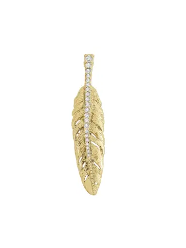Anabel Aram Women's Feather 18K-Gold-Plated & Cubic Zirconia Pendant Necklace - Gold | Thumbnail 8 Anabel Aram Women's Feather 18K-Gold-Plated & Cubic Zirconia Pendant Necklace - Gold | Thumbnail 8