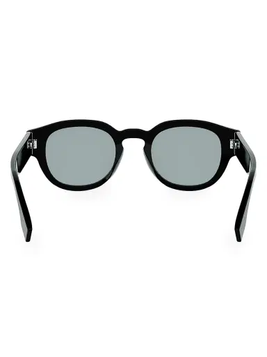 Fendi Men's Signature 48MM Round Sunglasses - Black | Thumbnail 5 Fendi Men's Signature 48MM Round Sunglasses - Black | Thumbnail 5