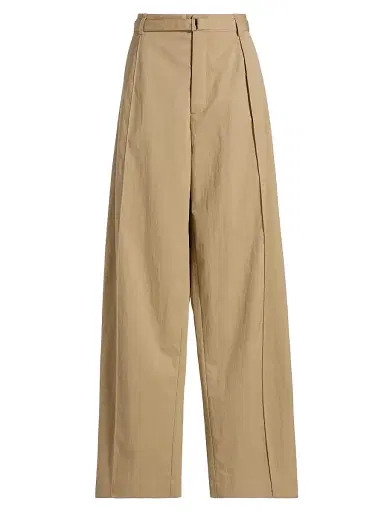 Co Women's Pleated Cotton-Blend Wide-Leg Pants - Camel - Size 12 | Thumbnail 1 Co Women's Pleated Cotton-Blend Wide-Leg Pants - Camel - Size 12 | Thumbnail 1