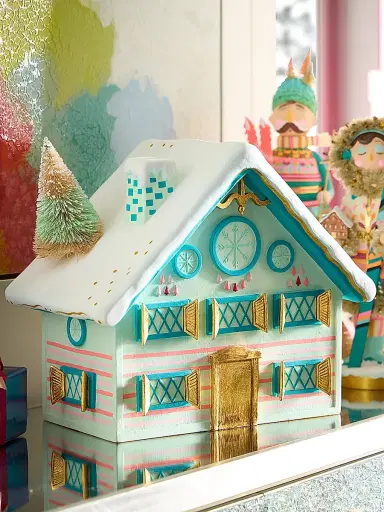 Glitterville Rainbow Chalet Tabletop Decoration | Thumbnail 1 Glitterville Rainbow Chalet Tabletop Decoration | Thumbnail 1