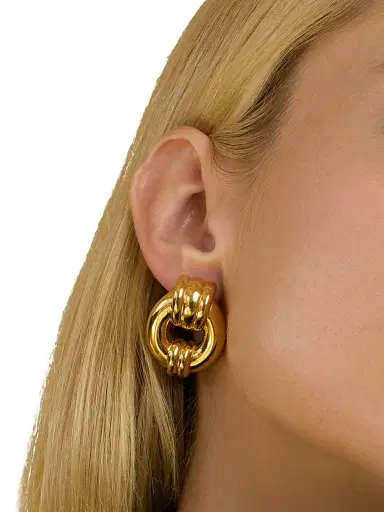 Aureum Collective Women's Nara 24K-Gold-Plated Drop Earrings - Gold | Thumbnail 2 Aureum Collective Women's Nara 24K-Gold-Plated Drop Earrings - Gold | Thumbnail 2