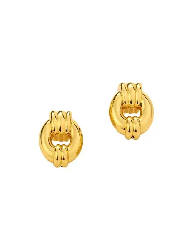 Aureum Collective Women's Nara 24K-Gold-Plated Drop Earrings - Gold | Thumbnail 1 Aureum Collective Women's Nara 24K-Gold-Plated Drop Earrings - Gold | Thumbnail 1