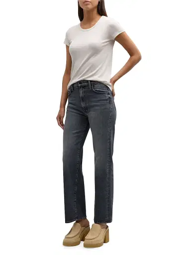 Majestic Filatures Women's Ribbed Stretch Cotton T-Shirt - Grey | Thumbnail 2 Majestic Filatures Women's Ribbed Stretch Cotton T-Shirt - Grey | Thumbnail 2
