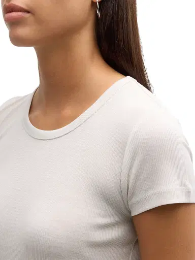 Majestic Filatures Women's Ribbed Stretch Cotton T-Shirt - Grey | Thumbnail 7 Majestic Filatures Women's Ribbed Stretch Cotton T-Shirt - Grey | Thumbnail 7