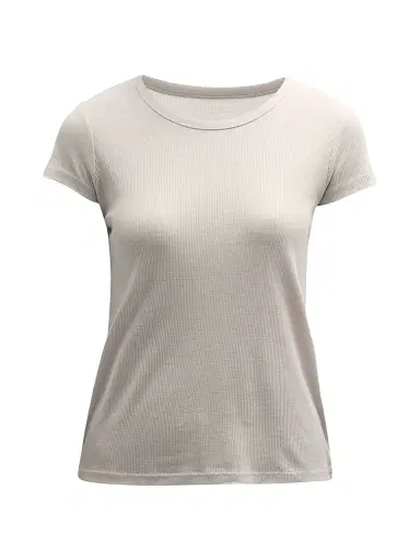 Majestic Filatures Women's Ribbed Stretch Cotton T-Shirt - Grey | Thumbnail 1 Majestic Filatures Women's Ribbed Stretch Cotton T-Shirt - Grey | Thumbnail 1