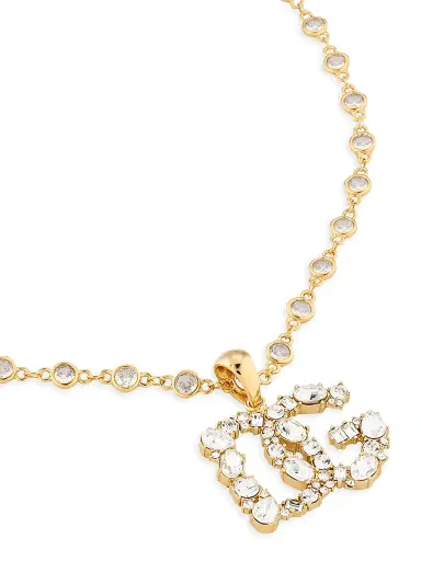 Dolce & Gabbana Women's Goldtone & Rhinestone Logo Pendant Necklace - Gold | Thumbnail 3 Dolce & Gabbana Women's Goldtone & Rhinestone Logo Pendant Necklace - Gold | Thumbnail 3