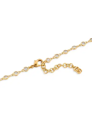 Dolce & Gabbana Women's Goldtone & Rhinestone Logo Pendant Necklace - Gold | Thumbnail 4 Dolce & Gabbana Women's Goldtone & Rhinestone Logo Pendant Necklace - Gold | Thumbnail 4