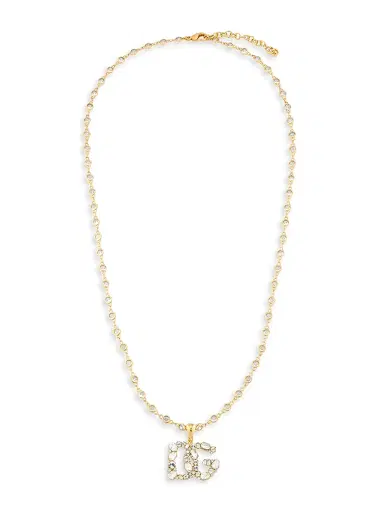 Dolce & Gabbana Women's Goldtone & Rhinestone Logo Pendant Necklace - Gold | Thumbnail 1 Dolce & Gabbana Women's Goldtone & Rhinestone Logo Pendant Necklace - Gold | Thumbnail 1
