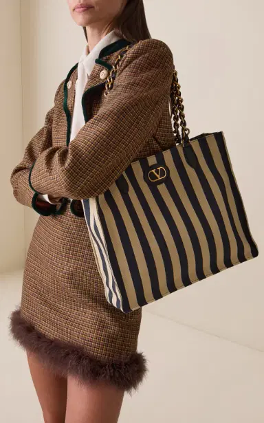 Valentino Garavani Tess Striped Denim Tote Bag | Thumbnail 2 Valentino Garavani Tess Striped Denim Tote Bag | Thumbnail 2