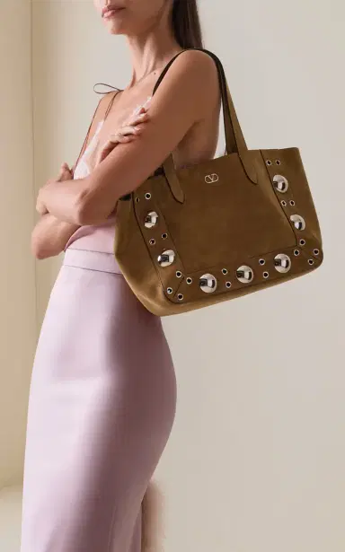 Valentino Garavani Nellcôte Medium Suede Tote Bag | Thumbnail 2 Valentino Garavani Nellcôte Medium Suede Tote Bag | Thumbnail 2