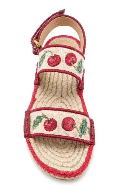 Valentino Garavani VLogo Signature Cherryfic Espadrille Sandals | Thumbnail 3 Valentino Garavani VLogo Signature Cherryfic Espadrille Sandals | Thumbnail 3